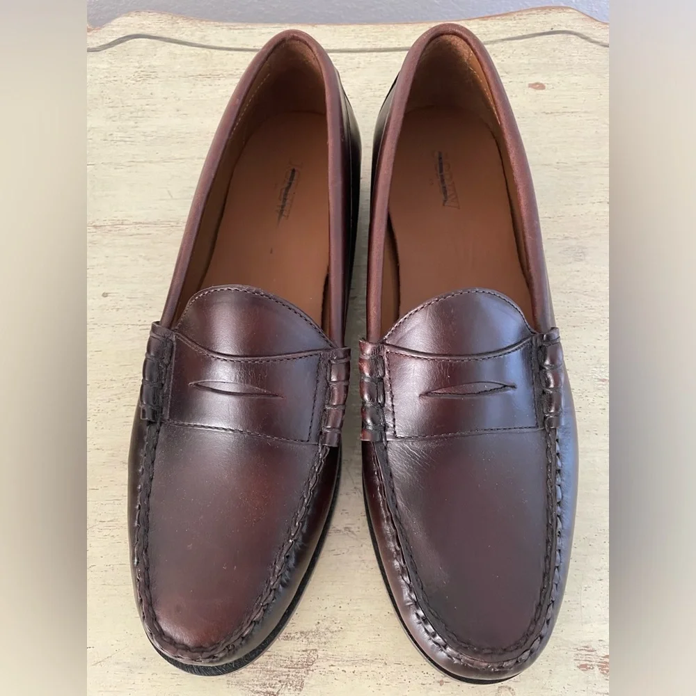 J. CREW Classic Leather Penny Loafer in Wine Size 10 1/2 M‎ $198 BS114
